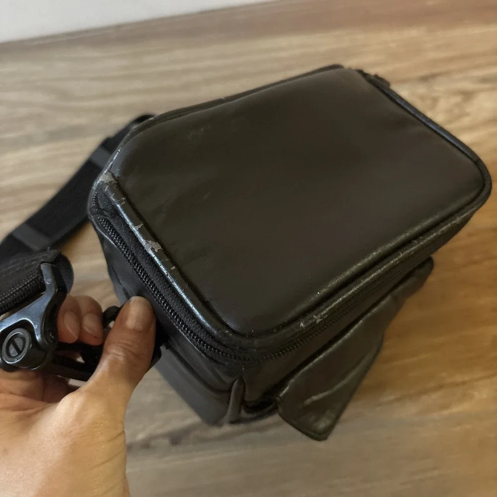 Black ? Leather Camera Bag